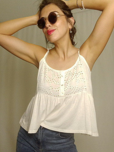 Musculosa Pilar De Broderie Para Mujer