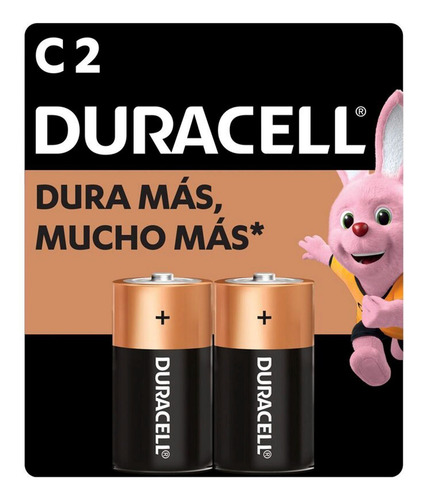 Duracell Pilas C alcalinas, baterías de larga duración 1.5V, 2 pilas