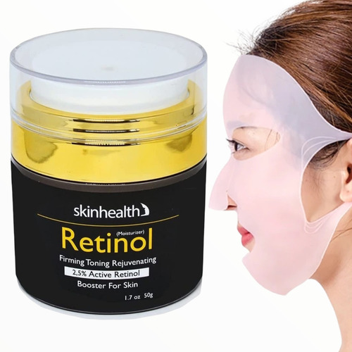 Creme Facial Retinol 2,5% Puro Anti Idade + Máscara Silicone