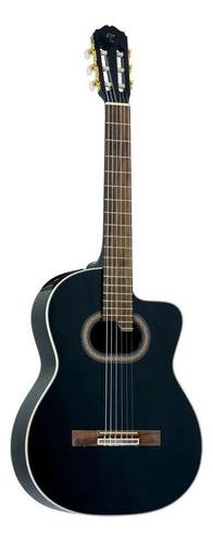 Violão eletroacústica Takamine GC6CE para destros preta laurel brilhante