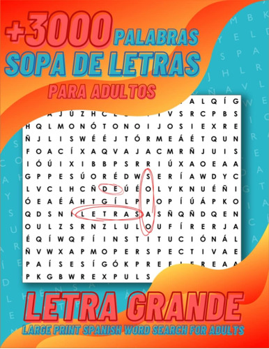 Libro: Sopa De Letras En Español: Letra Grande 3000+ Sopa De