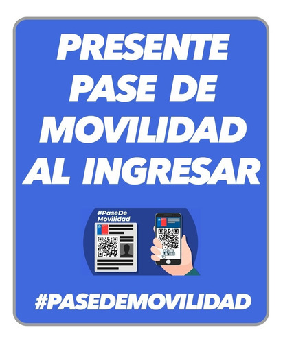 Pack Señáletica Pase De Movilidad (5 Uni) Fondo Azul