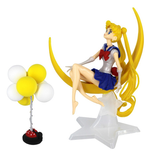 Figura 15cm Sailor Moon Serena + Base De Luna Anime Sexy