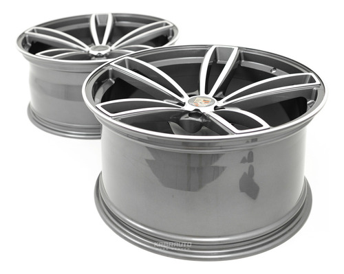 Rodas 21 Techart Forjadas 5x112 Porsche Macan 2 Talas Aro 21 Cor Grafite Com Diamantado
