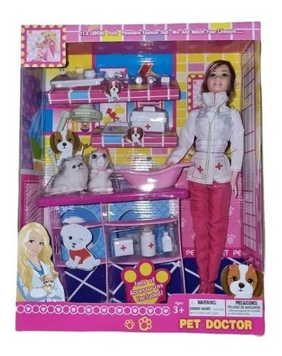 Muñeca Barbie Dra Veterinaria Con Accesorios 