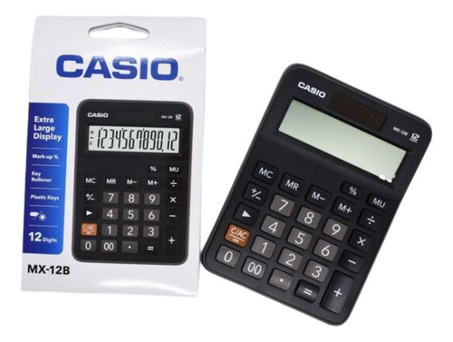 Calculadora Escritorio Casio Mx-12b Color Negro 12 Dígitos