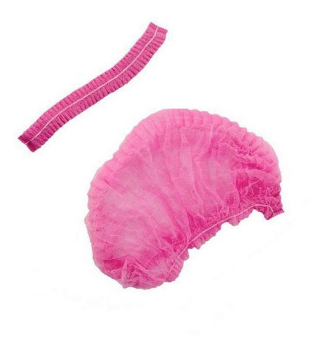 Imagem 3 de 3 de Kit 600 Un Touca Descartável Tnt Rosa Com Elástico