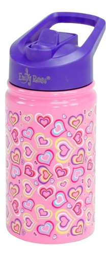 À prova de garrafa de água de aço inoxidável Emily Rose. Cor: rosa, roxo