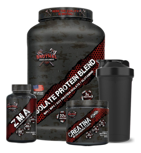 Whey Isolate Blend + Creatina Power + Zma - Bruthal