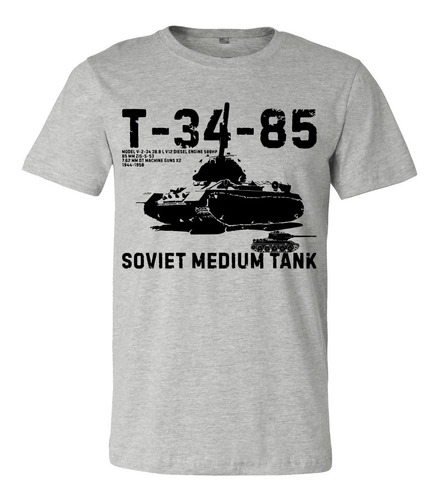 Playera Soviet Medium Tank T-34-85 Tanque Mediano Art M1571