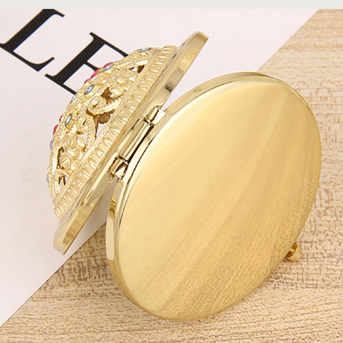 Lindo Espejo De Bolsillo Plegable Para Mujer, Redondo, Compa