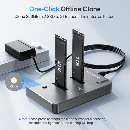 Duplicador Doble Bahia Clon Sin Conexion Usb A Nvme, M2 Ssd