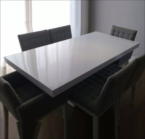 Mesa Comedor Laqueada Minimalista Madera Moderna 150cmx150cm