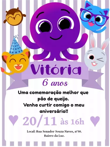 12 Convites de aniversário Bolofofos para editar grátis (WhatsApp