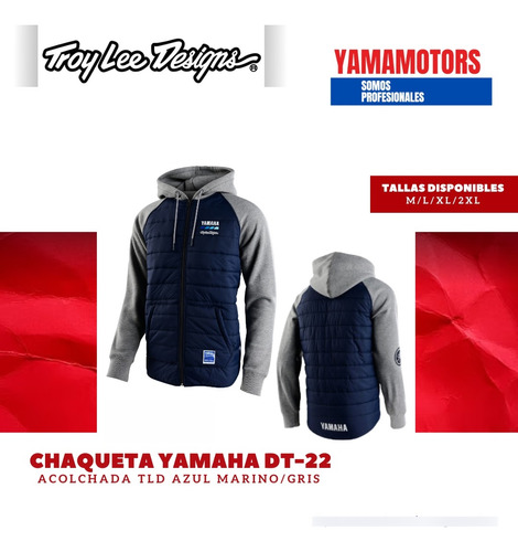 Chaqueta Yamaha Acolchada Tld Azul Marino/gris Dt-22 