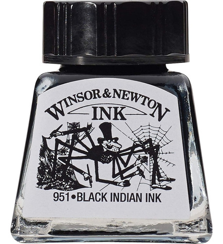 Tinta Winsor & Newton Ink Para Dibujo Color Negro 14ml.