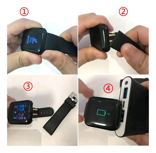 Relógio Smart Watch D13 Sports Smartwatch Android Ios Watch, capa preta, pulseira preta, moldura preta