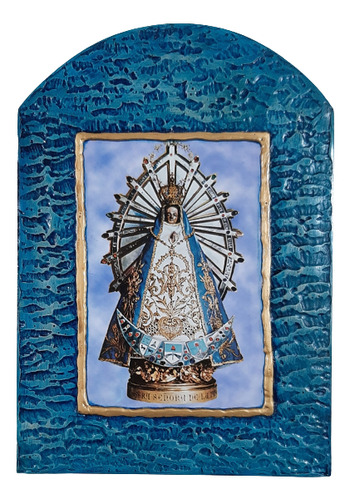 Cuadro Virgen De Luján - 17 X 23 Cm - Estucado - Exclusivo 