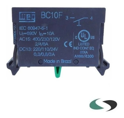 Imagem 3 de 4 de Bloco Contato 1na Para Botão Weg Bc10f-csw
