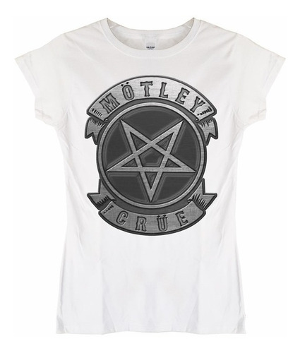 Polera Mujer Motley Crue Logo Pentagrama Rock Abominatron