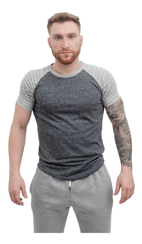 Imagen 3 de 10 de Remera Entallada Hombre Algodon Slim Fit Jersey Peinado A27