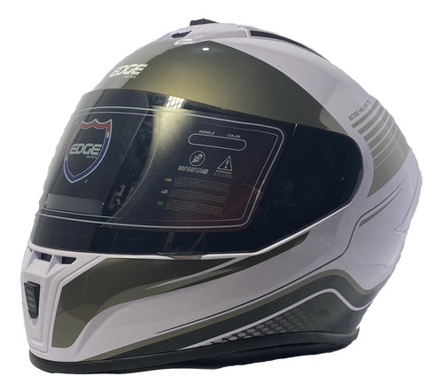 Casco Integral Edge + Guantes Cross De Tela