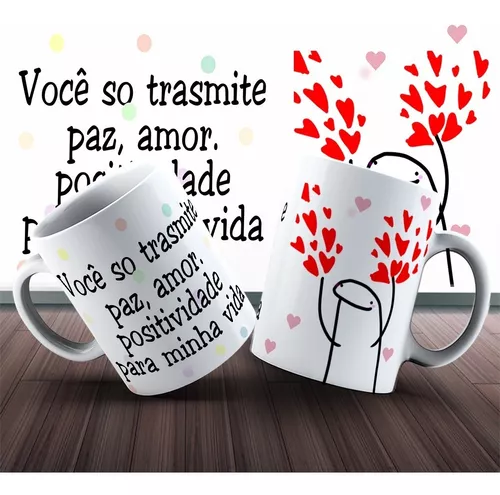 Caneca Meme Flork Paz Amor Positividade 12