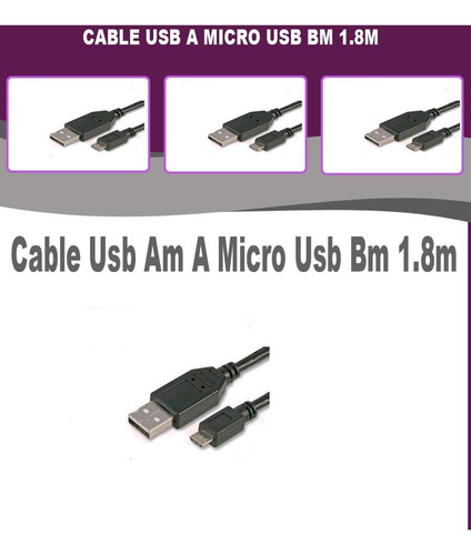 Cable Usb Am A Micro Usb Bm 1.8m