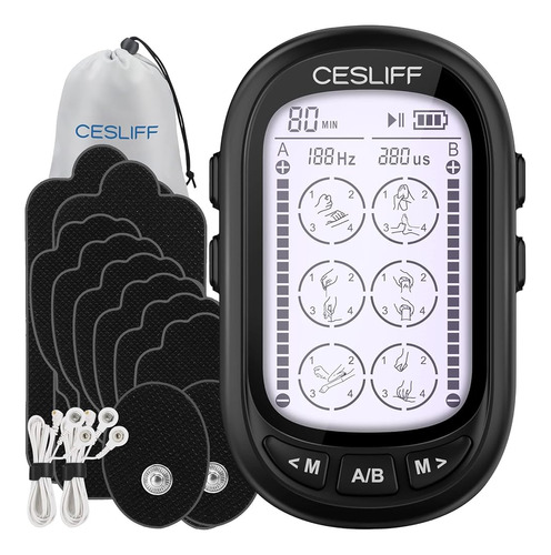 ~? Cesliff Dual Channel Tens Ems Unit Large Screen 24 Modes 