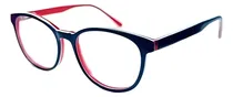Comprar Lentes Monturas Acetato Azul Oscuro Rojo Franja Blanca 