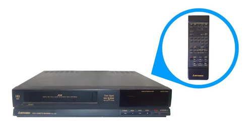 Controle Do Aparelho De Vhs Mitsubishi + Pilhas De Brinde!
