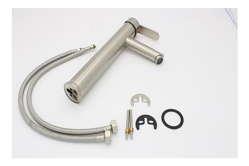 Imagen 3 de 4 de Llave Monomando Baño Lavabo Acero Inoxidable Satinado 30 Cm