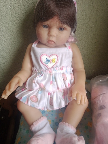 Bebé Reborn Muñeca Silicona De Cuerpo Completo 48cm Usada (Usado)