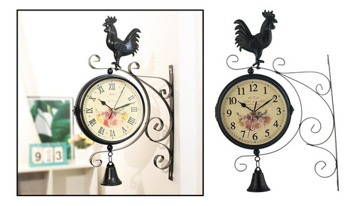 Reloj De Pared De Dos Cara, Reloj De Estación Vintage De