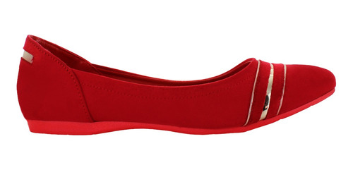 Clasben Balerina Moda Casual Fiesta Brillo Rojo Mujer 83713