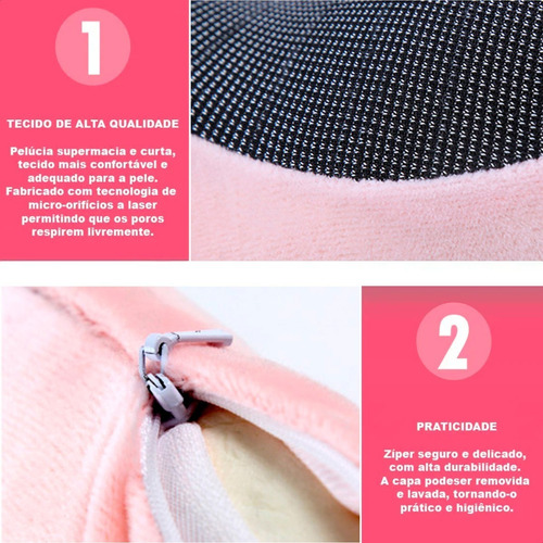 Travesseiro Apoio Encosto De Pescoço Ergonômico Rosa