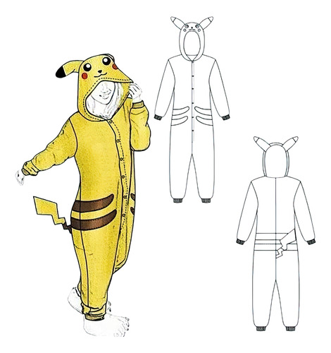 Moldería Textil Unicose - Disfraz Pijama Pikachu Juego 1602