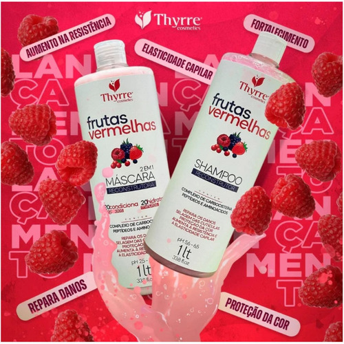 Kit Shampoo E Máscara Frutas Vermelhas Thyrre Original 2x1 L