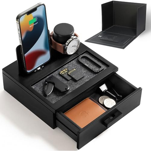  Organizador Mesa De Luz De Madera Holme&hadfield - Negro