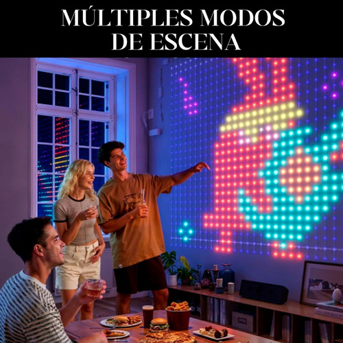 Luces Led De Cortina Smart 2x2 Metros Ip65 400 Luces Control Multicolor