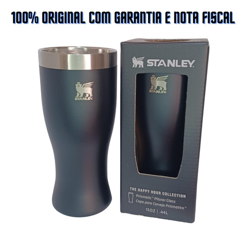 Copo Stanley Original 444ml Tulipa Para Cerveja Chopp Preto