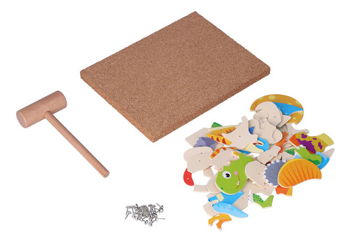 Thumbtack Puzzle Toys Wooden Knocking Hammer Knocking Games