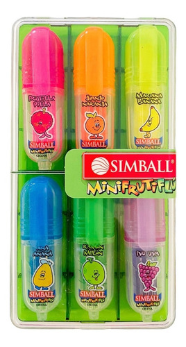 Mini Resaltadores Simball Estuche Fruti-flu X 6 Colores