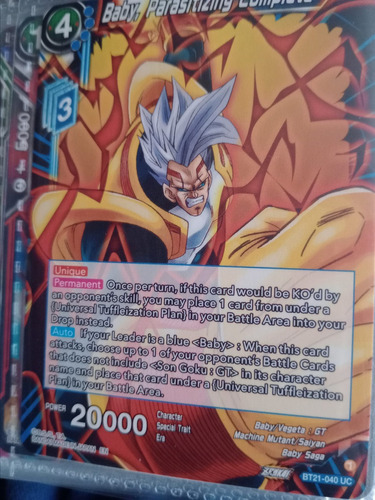 Baby, Parasitizing Complete Dragon Ball Carta Bandai