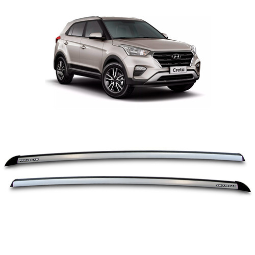 Longarina Rack Teto Aluminio Hyundai Creta Prata