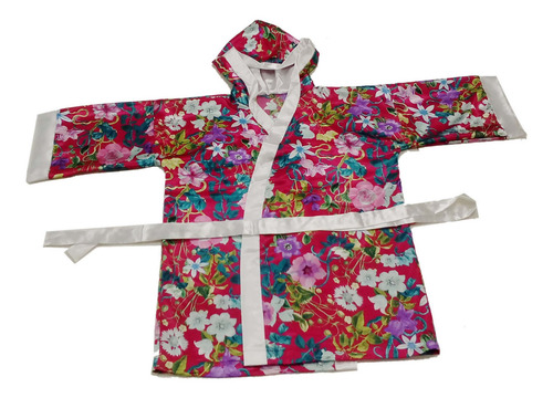 Robe De Cetim Com Capuz Floral Pronta Entrega T44 Gg