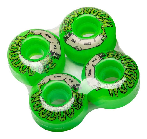 Imagen 2 de 6 de Ruedas Mucus Crystal Neon Green 53mm 95a