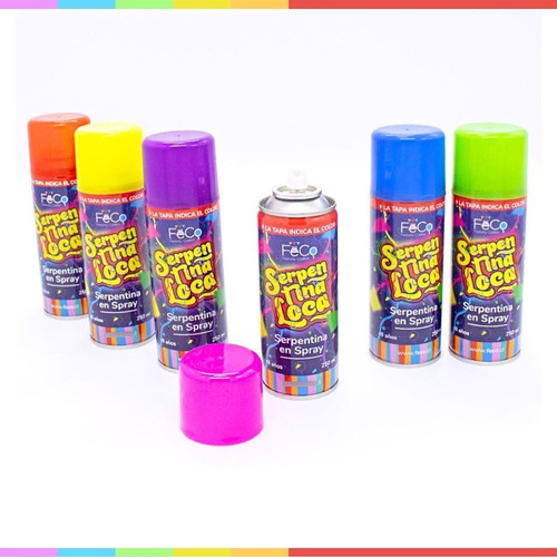 Serpentinas Spray 250ml Colores Surtidos