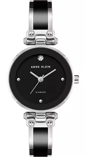 Reloj Mujer Anne Klein Diamante Genuino 34 Mm Ak/1981bksv