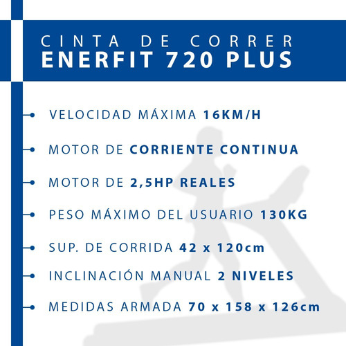 Imagen 2 de 8 de Cinta Correr Caminar Enerfit 720 Plus Caminadora Electrica